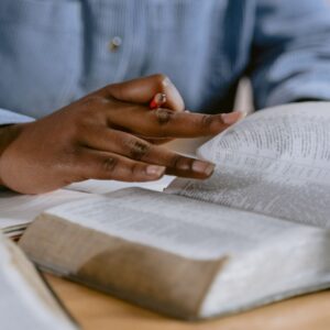 person reading bible