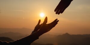 hands reaching for eachother